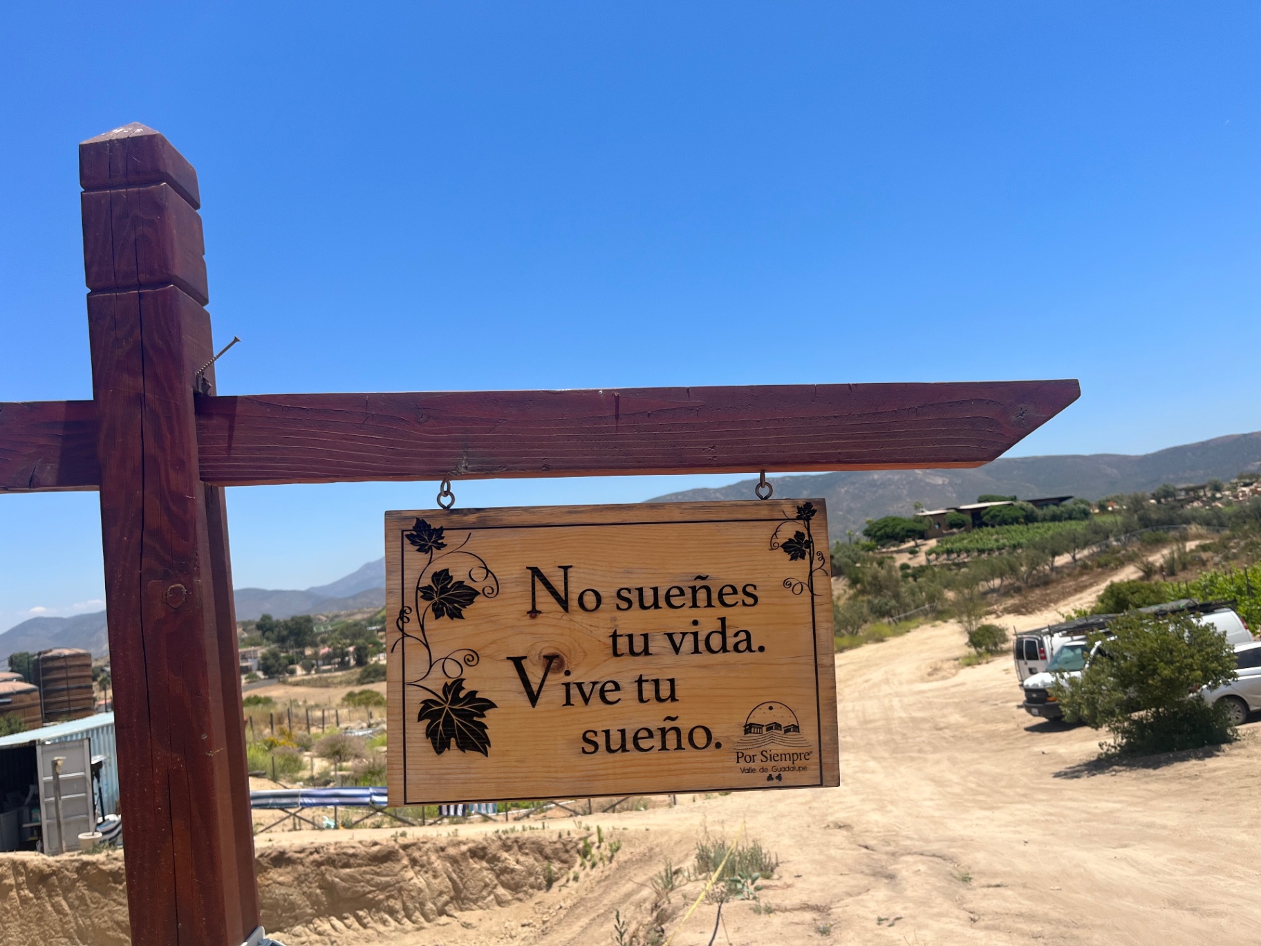 Wooden sign in the Valle: 'Don't dream your life. Live your dream.'